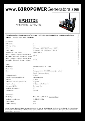 Grupos electrógenos diesel Europower EP243TDE (MA)