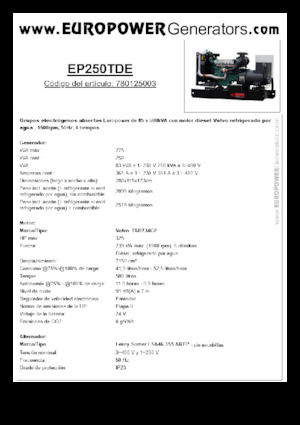 Grupos electrógenos diesel Europower EP250TDE (LS)