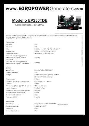 Grupos electrógenos diesel Europower EP250TDE (LS)