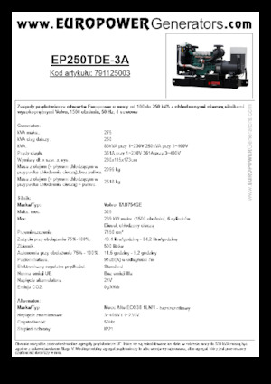 Grupos electrógenos diesel Europower EP250TDE-3A (MA)
