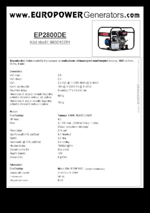 Grupos electrógenos diesel Europower EP2800DE (MA)