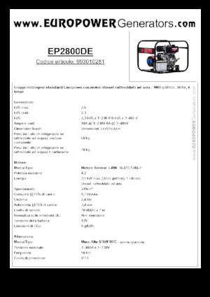 Grupos electrógenos diesel Europower EP2800DE (MA)