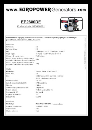 Grupos electrógenos diesel Europower EP2800DE (MA)