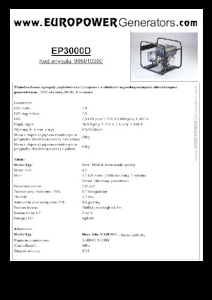 Grupos electrógenos diesel Europower EP3000D (MA)