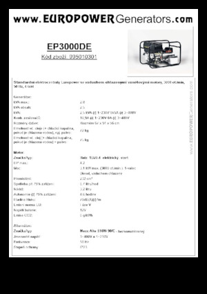 Grupos electrógenos diesel Europower EP3000DE (MA)