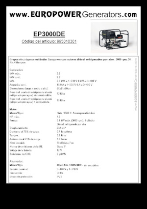 Grupos electrógenos diesel Europower EP3000DE (MA)