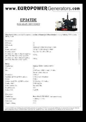 Grupos electrógenos diesel Europower EP34TDE (MA)