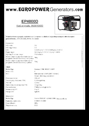 Grupos electrógenos diesel Europower EP4000D (S)