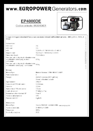 Grupos electrógenos diesel Europower EP4000DE (S)