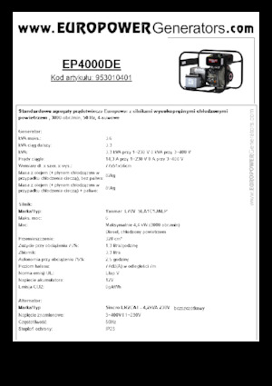 Grupos electrógenos diesel Europower EP4000DE (S)