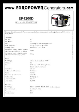Grupos electrógenos diesel Europower EP4200D (S)