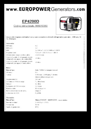 Grupos electrógenos diesel Europower EP4200D (S)