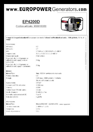 Grupos electrógenos diesel Europower EP4200D (S)