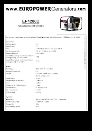 Grupos electrógenos diesel Europower EP4200D (S)