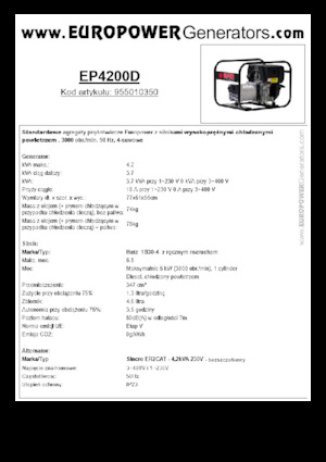 Grupos electrógenos diesel Europower EP4200D (S)