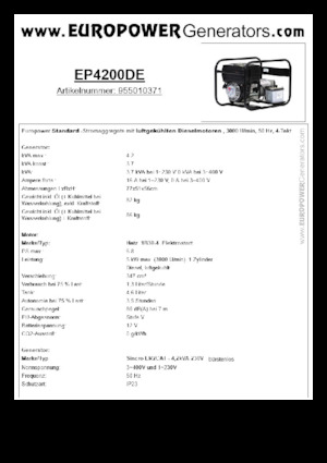 Grupos electrógenos diesel Europower EP4200DE (S)