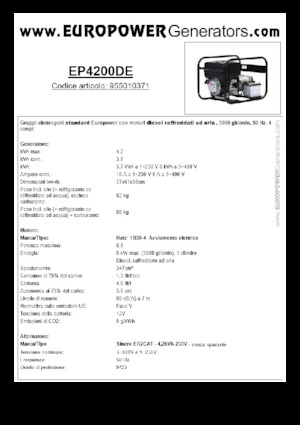 Grupos electrógenos diesel Europower EP4200DE (S)