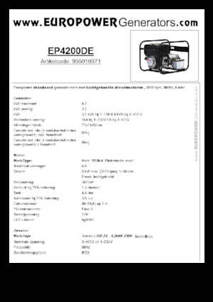 Grupos electrógenos diesel Europower EP4200DE (S)