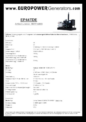Grupos electrógenos diesel Europower EP44TDE (LS)