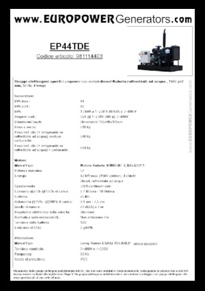 Grupos electrógenos diesel Europower EP44TDE (LS)