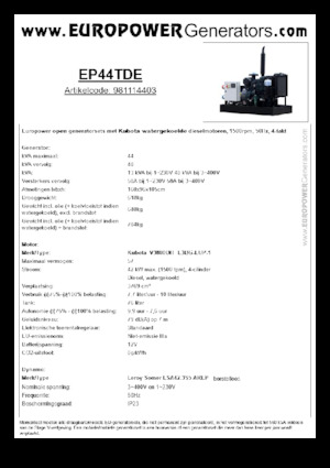 Grupos electrógenos diesel Europower EP44TDE (LS)