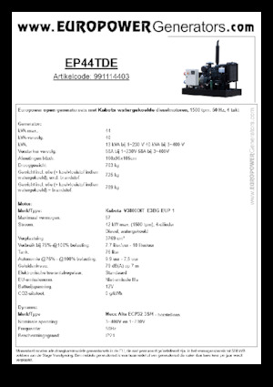 Grupos electrógenos diesel Europower EP44TDE (MA)