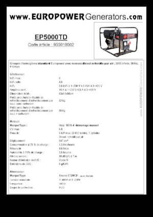 Grupos electrógenos diesel Europower EP5000TD (S)