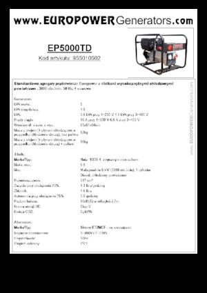 Grupos electrógenos diesel Europower EP5000TD (S)