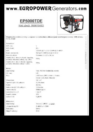 Grupos electrógenos diesel Europower EP5000TDE (S)