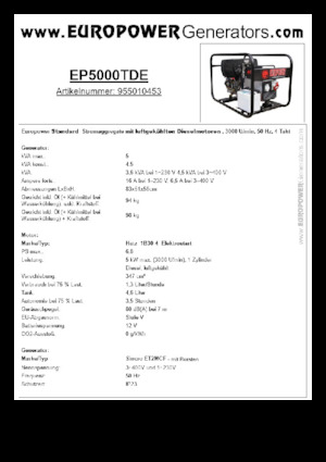 Grupos electrógenos diesel Europower EP5000TDE (S)