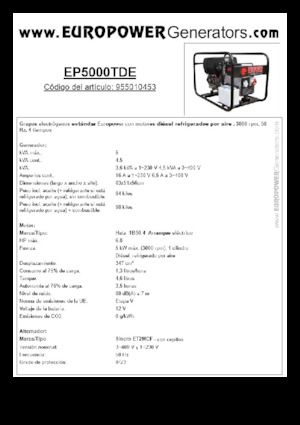 Grupos electrógenos diesel Europower EP5000TDE (S)