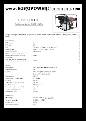Grupos electrógenos diesel Europower EP5000TDE (S)