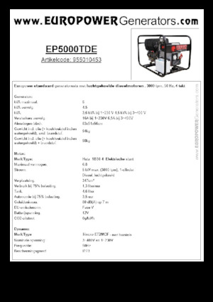 Grupos electrógenos diesel Europower EP5000TDE (S)