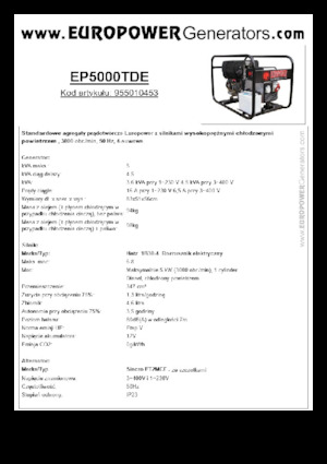 Grupos electrógenos diesel Europower EP5000TDE (S)