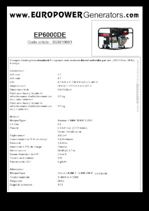 Grupos electrógenos diesel Europower EP6000DE (S)