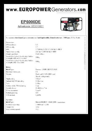 Grupos electrógenos diesel Europower EP6000DE (S)