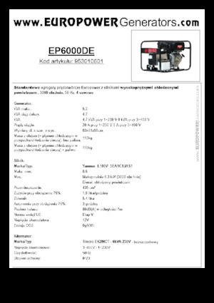 Grupos electrógenos diesel Europower EP6000DE (S)