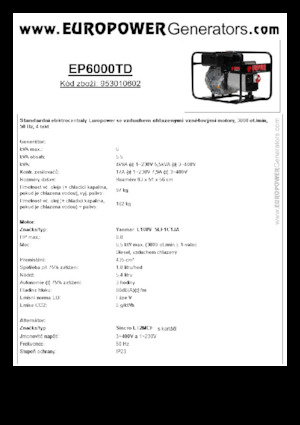 Grupos electrógenos diesel Europower EP6000TD (S)