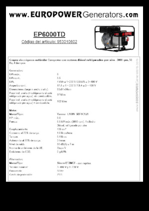 Grupos electrógenos diesel Europower EP6000TD (S)