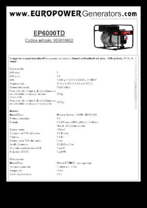 Grupos electrógenos diesel Europower EP6000TD (S)