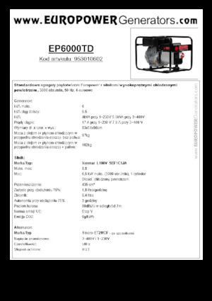 Grupos electrógenos diesel Europower EP6000TD (S)