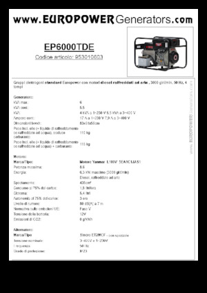 Grupos electrógenos diesel Europower EP6000TDE (S)