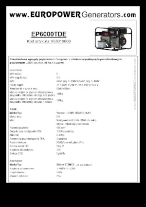 Grupos electrógenos diesel Europower EP6000TDE (S)