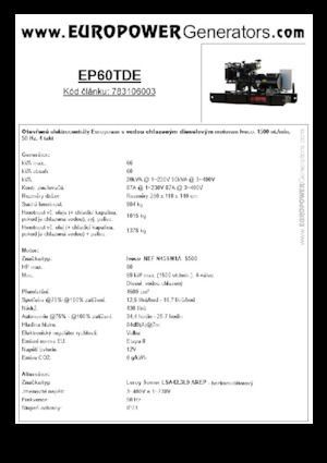 Grupos electrógenos diesel Europower EP60TDE (LS)