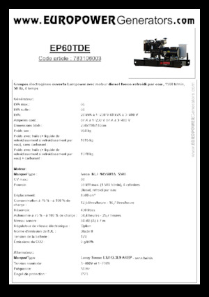 Grupos electrógenos diesel Europower EP60TDE (LS)