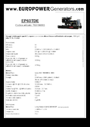 Grupos electrógenos diesel Europower EP60TDE (LS)