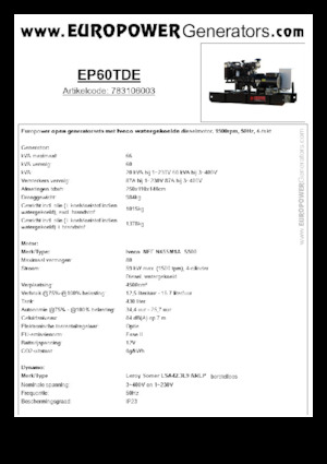 Grupos electrógenos diesel Europower EP60TDE (LS)