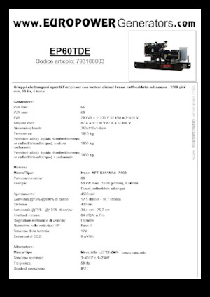 Grupos electrógenos diesel Europower EP60TDE (MA)