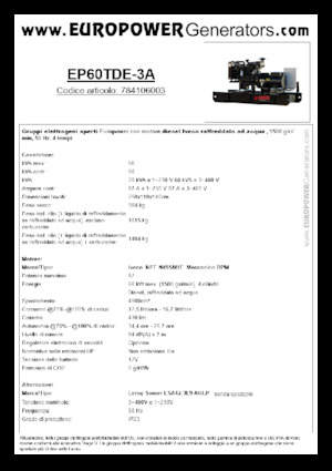 Grupos electrógenos diesel Europower EP60TDE-3A (LS)