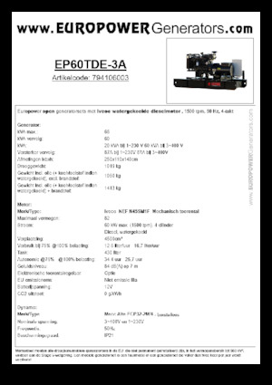 Grupos electrógenos diesel Europower EP60TDE-3A (MA)